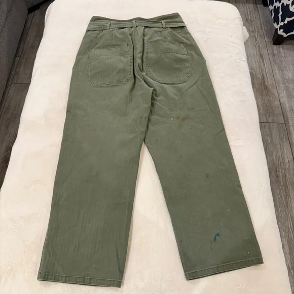 Marissa Webb Collective Canvas Cropped Pants Olive Green 35297 - Picture 11 of 15